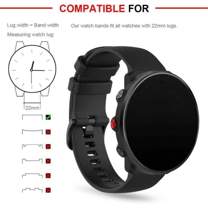 Bracelet De Montre En Nylon 22mm à Boucle Rapide WOCCI - Gris Foncé, Longueur 205mm, Neuf étiqueté