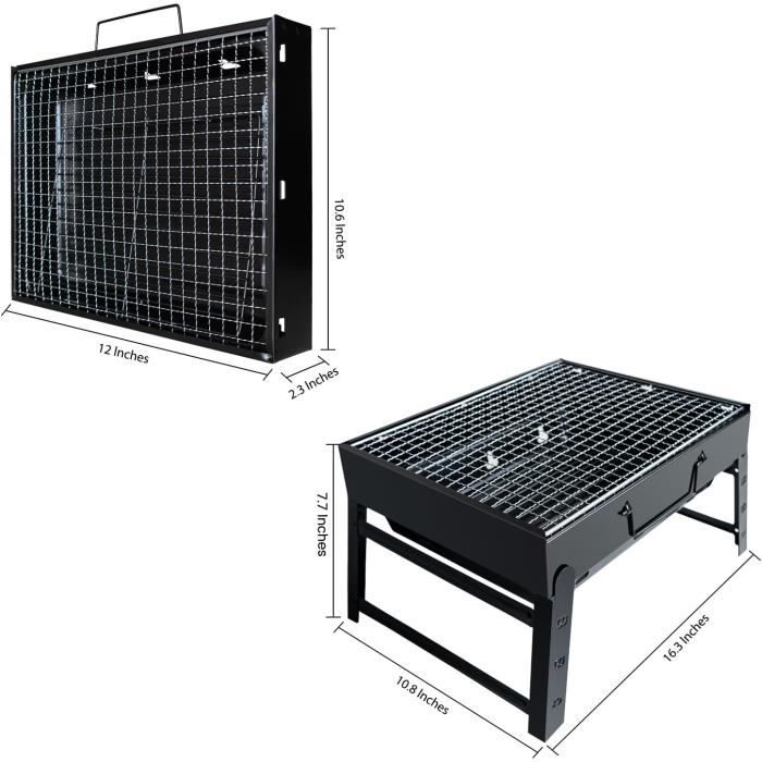 Barbecue Pliable Acier Inox Fox Cookware – Compact 38x26x3 Cm, Sac De Transport Inclus