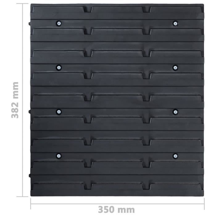 BOH Kit de bacs de stockage et panneaux muraux 141pcs rouge et noir ...