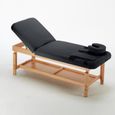 Table de massage fixe en bois professionnel 225 cm Comfort, Couleur: Noir-2