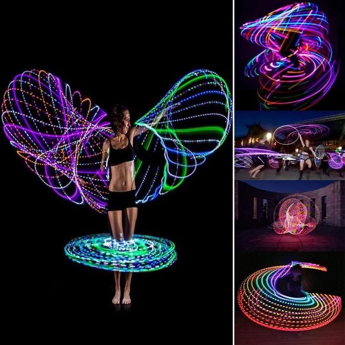 Anneau Lumineux LED Multicolore – 60 Cm, Amovible, Léger, Avec Piles AA, Pour Fitness, Danse, Fêtes Enfants