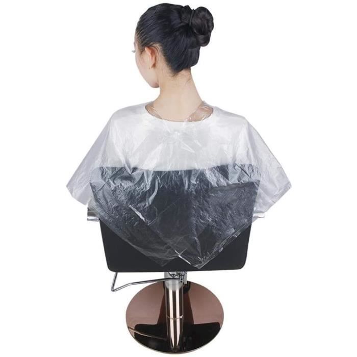 100 X Peignoir de Coiffure Imperm able Jetable 150 x 130 cm