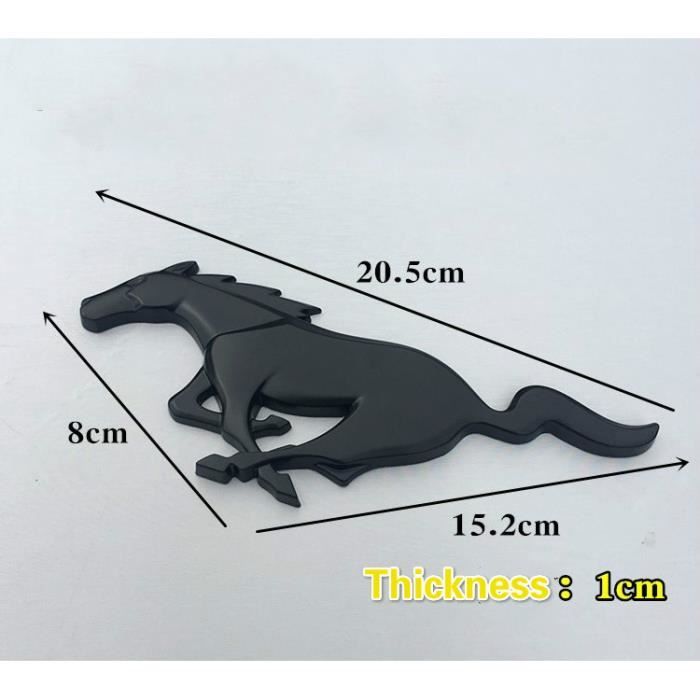 Autocollant 3D Métal Pour Coffre Mustang - Décalcomanie GT Noir/rouge/argent | Emblème Arrière, Protection Garde-boue