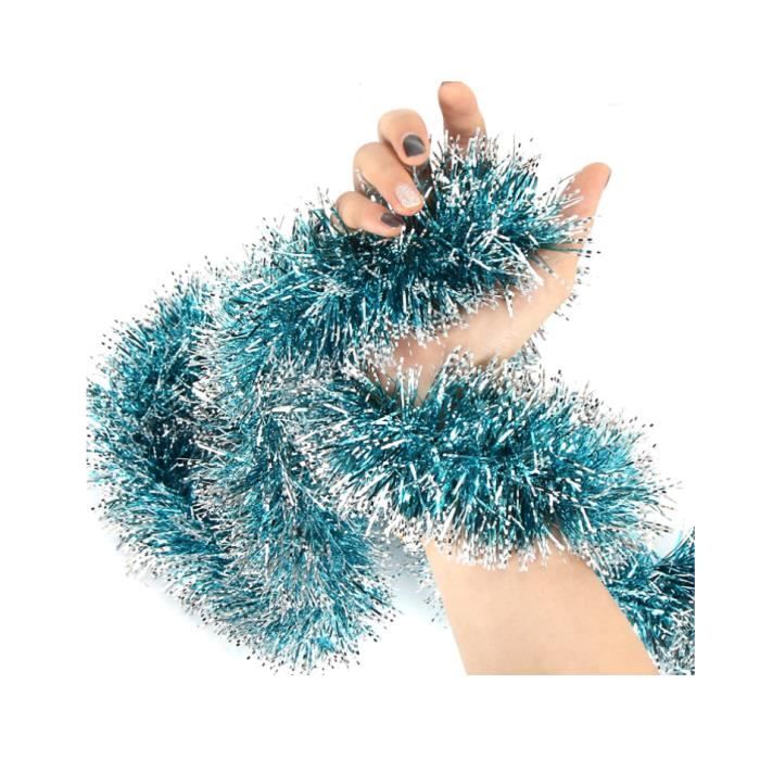 Guirlande Brillante Pour Sapin De Noël - Lot De 5, Longueur 2 M Chacune - Couleur Bleu Argenté Scintillant - Décoration Fête, Mariage, Maison