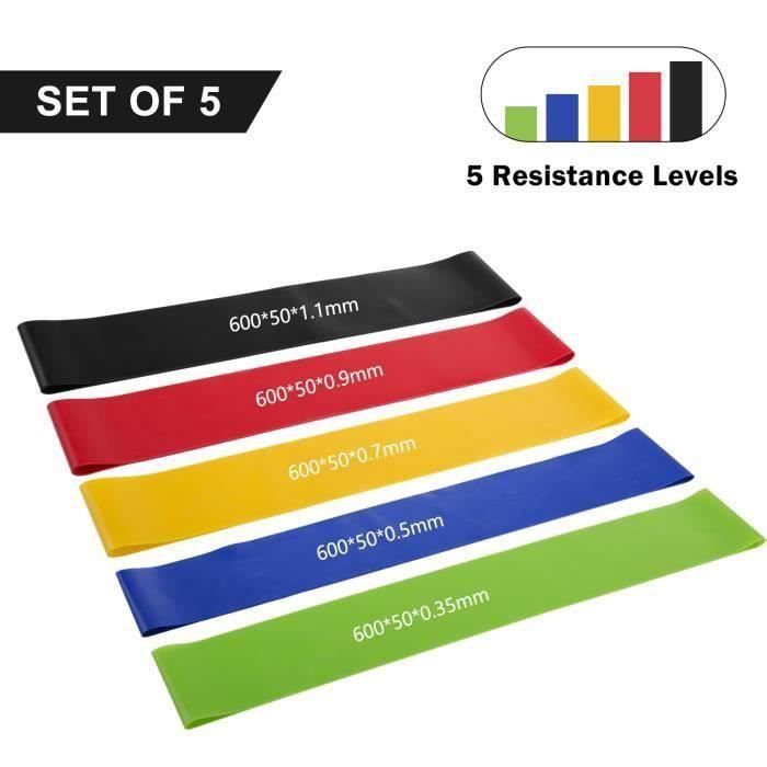 Bandes de résistance longues, lot de 2 bandes de résistance pour le sport, bande de