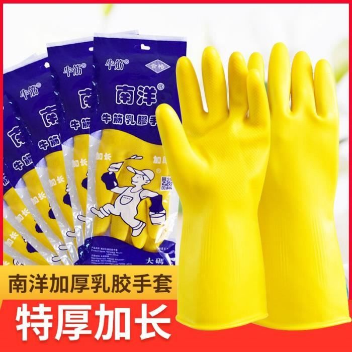 Gants De Travail En Latex Réutilisables - Lot De 12 Paires - Résistants Aux Produits Chimiques Et Alimentaires - Taille 6 - 11