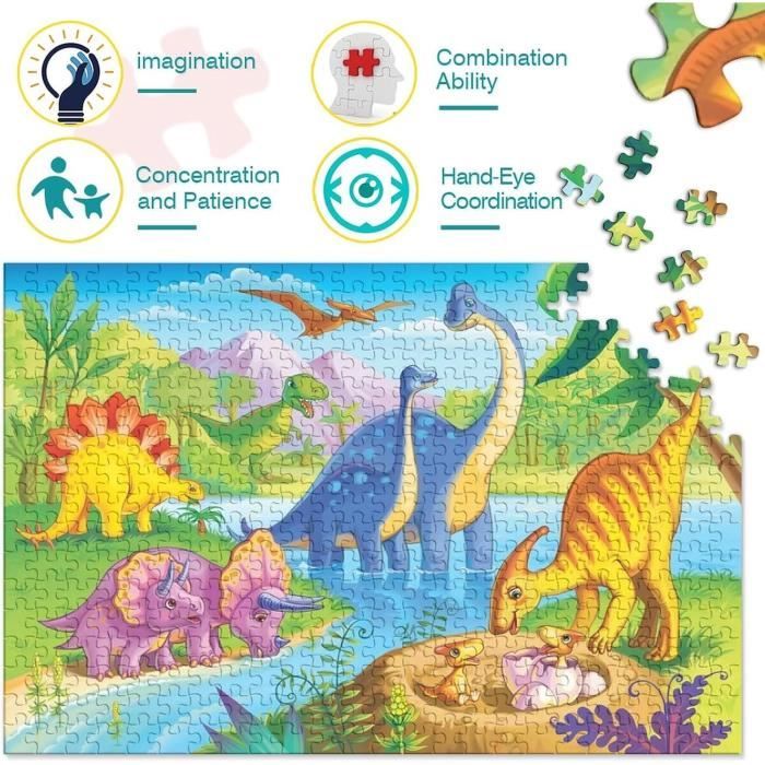 LAJUP – 18 Pièces Dinosaures En Bois Bricolage – Kit Peinture Et 3D – Activité Manuelle Pour Enfants 4 à 9 Ans – Garçons Et Filles