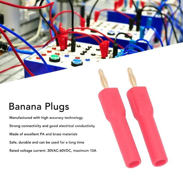 4 Paires D'adaptateurs Banane 4mm Mâle Vers Femelle - Cuivre Isolé, Pour Câbles Audio/test électronique