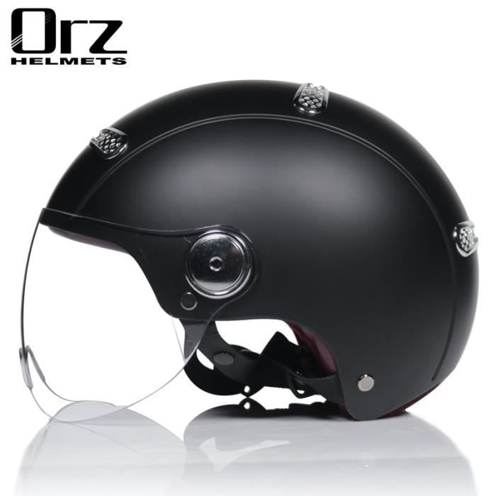 Casque Moto/Vélo Léger Unisexe - Avec Lunettes Pare-Soleil - Taille Ajustable 54-62cm - Pour VTT, Skate, Trottinette