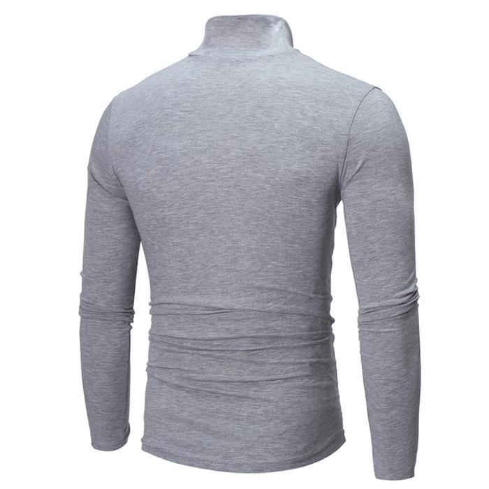 Sous-vêtements De Sport Homme T-shirt Thermique Homme Manches Longues - Col Roulé Chaud Hiver - Sous-vêtement De Détente T Shirt Thermique