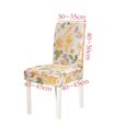 Housse de chaise imprimée florale, en Spandex extensible, amovible, lavable, pour salle à manger [F688FBE]-3
