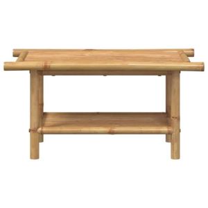 Table Basse De Jardin Bambou Beliani CERRETO – 64x55 Cm, Bois Clair, Neuf
