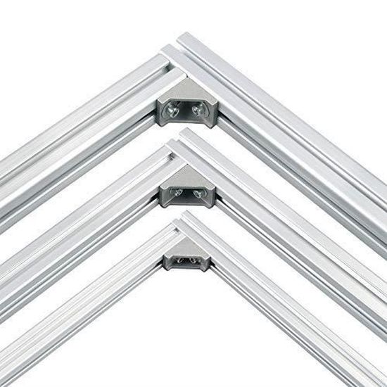 10Pcs Support De Joint D'Angle En Aluminium à Angle Droit Gris 20Mm  Garnitures De Meubles