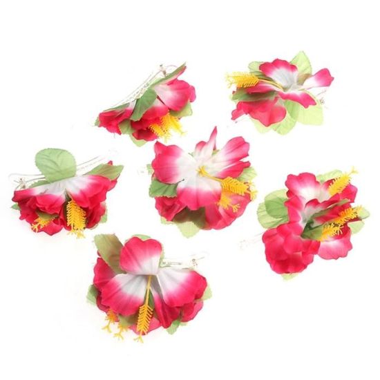 24pcs Fleur Hawaïenne Barrettes Multicolor Hibiscus Fleur Accessoires Cheveux Plage Fournitures De Soirée De Mariage