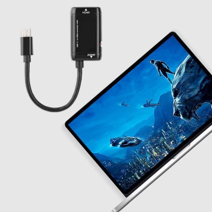 Adaptateur USB-C de type C à HDMI Câble USB 3.1 pour tablette téléphone