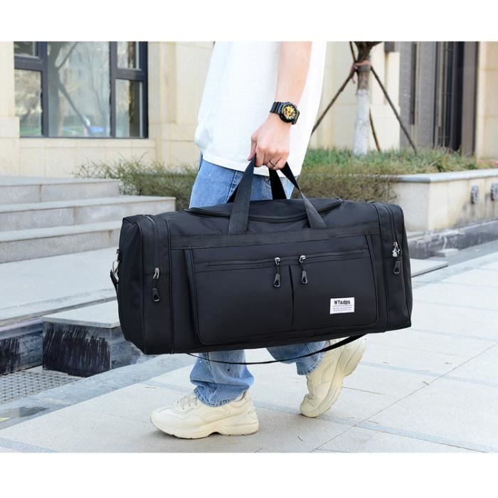 80L Sac de Voyage Grand Sac de Sport Pliable Sac Weekend avec Bandouliere et Multi Poches pour Cabine Avion Camping Noir Cdiscount Bagagerie Maroquinerie