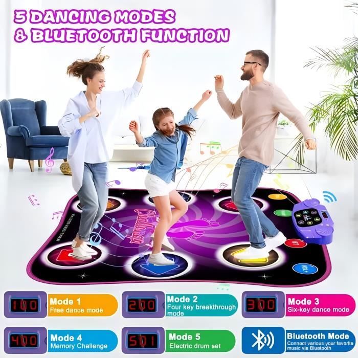 Tapis De Danse Musical Bluetooth Enfants - Rechargeable, 5 Modes De Jeu, Pour 3-12 Ans, Cadeau
