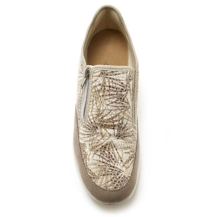 Baskets femme Pediconfort PEDICONFORT Sans gene zippes Beige Large talon Polyester