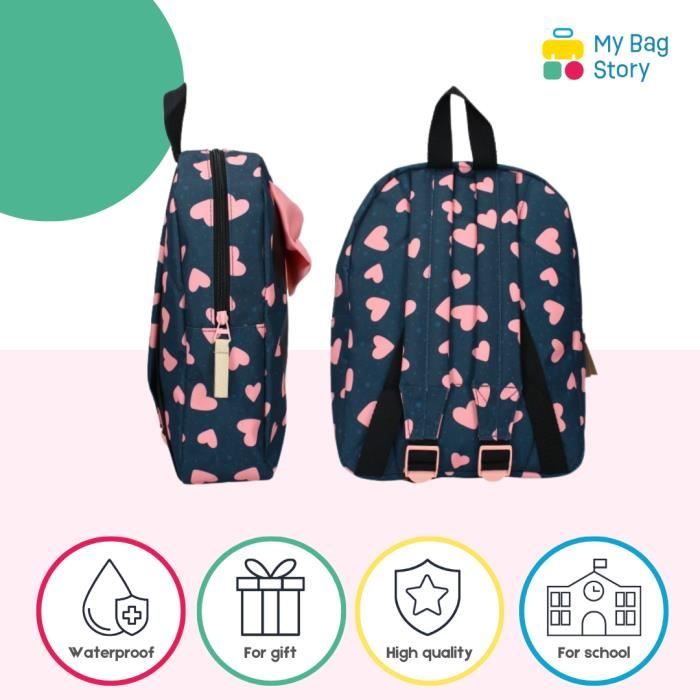 Zaino Mybagstory Minnie Mouse Rosa Per Bambini, 32x26x11 Cm, Leggero In Poliestere, Spallacci Regolabili, Tasca Principale Con Zip, Per Scuola Materna E Elementare