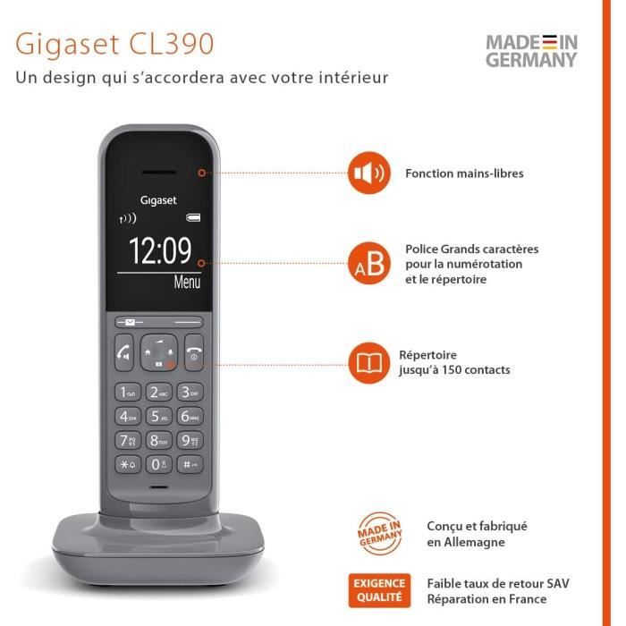 Téléphone Sans Fil Philips D1612W Duo - Ecran Rétroéclairé - Son HQ - Portée 300m - Blanc