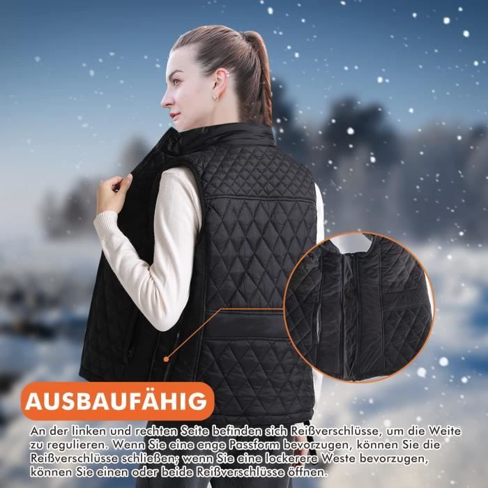 LUTOLA Gilet Chauffant Femme Taille Ajustable Vestes Chauffantes USB 3 Niveaux de Chaleur avec 9 Zones de Chauffage pour Motocyc37 Cdiscount Jardin