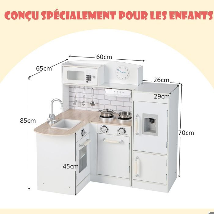 Hape Réfrigérateur En Bois – Jeu D’imitation, Avec Glaces Réutilisables, Interrupteur, Dès 3 Ans, Dimensions 35,8x29,4x74 Cm