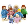 Ensemble de Famille de poupées de Maison de poupées 8 Mini Figurines de Personnages poupées pour Accessoires de Maison de poupée-0