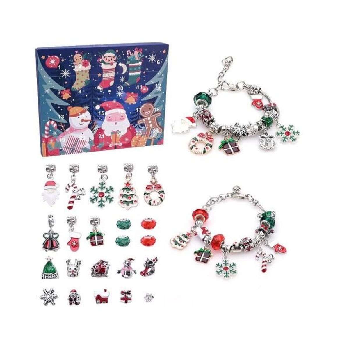 Calendrier De L'avent Parfum Calendrier De L'Avent Bijoux - - 24 Surprises Bijoux Femme Bracelet Boucles D'Oreilles Collier Calendrier De L'avent Bijoux