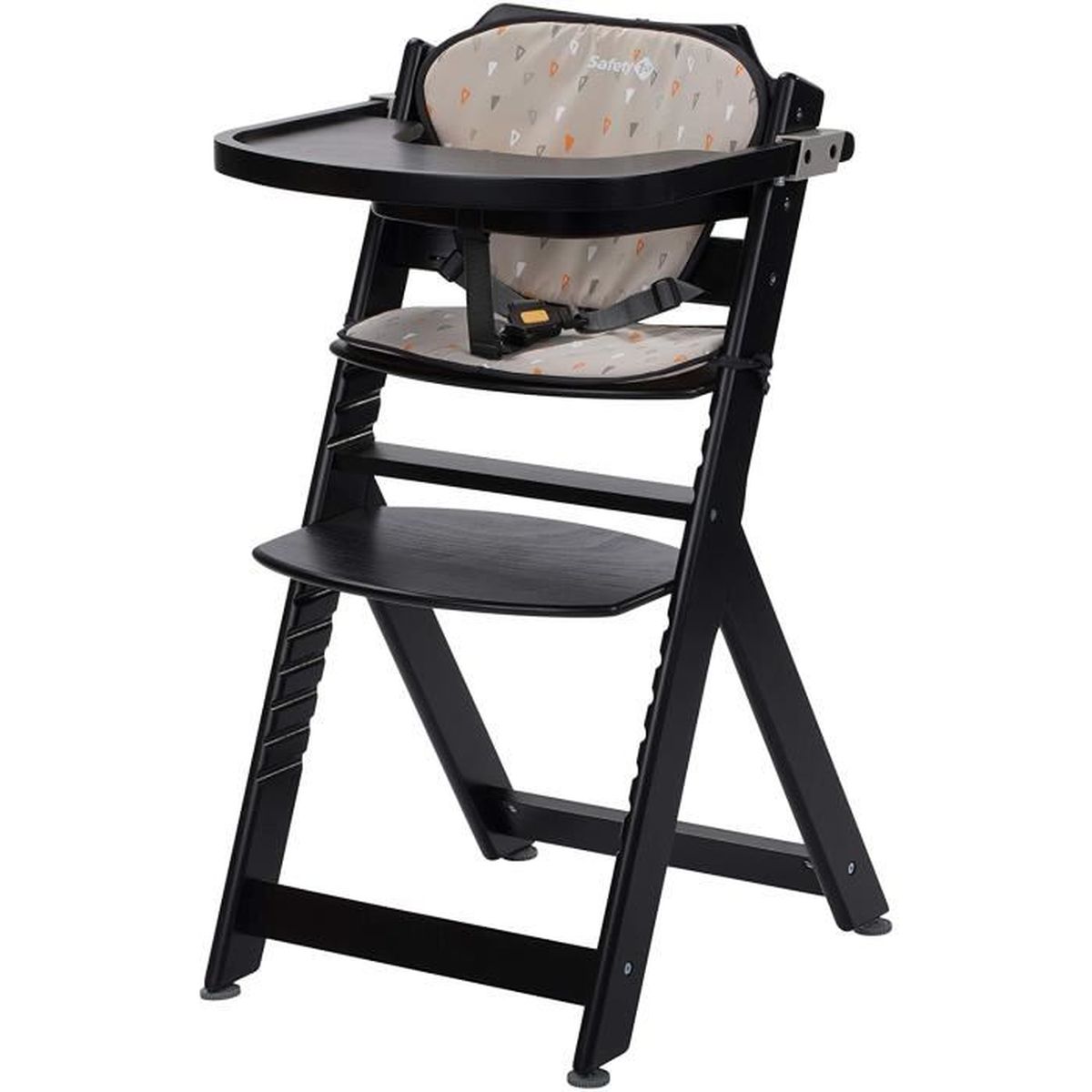 Chaise Haute Pour Bebe En Bois Et Evolutive Timba Avec Coussin Deep Black Achat Vente Chaise Haute Cdiscount