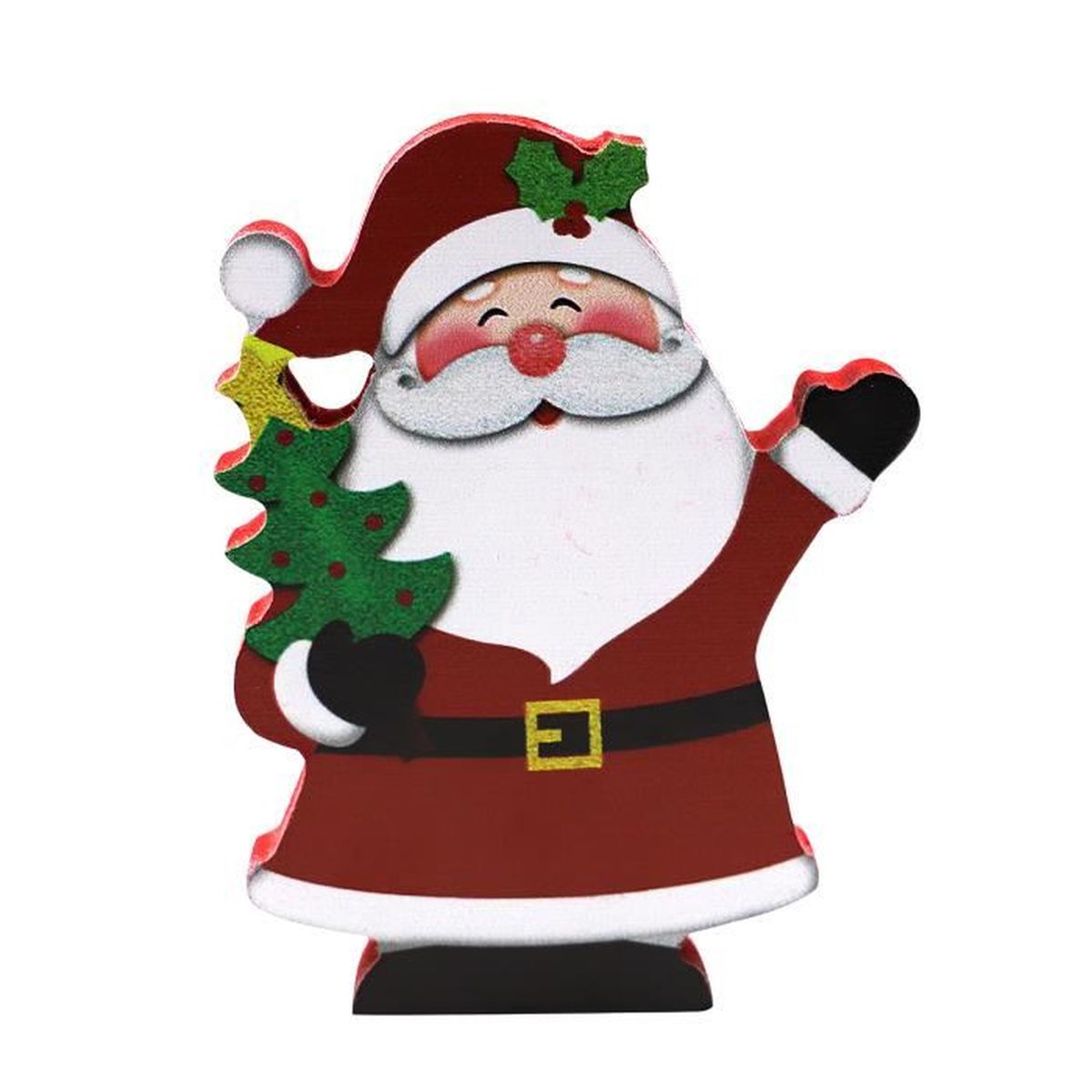 Décoration Déco Père Noël Père Noël Santa Claus 22 cm bois personnage Cadeau