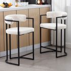 WAHSON OFFICE CHAIRS WAHSON Tabouret de Bar Lot de 2 Tabouret de Bar, Chaise Haute de Bar avec Pied en Métal pour îlot de Cuisine, Fausse fourrure,