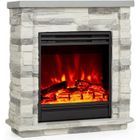 Cheminée électrique - Klarstein Lienz - 1800/900 W - Flammes LED - Gris
