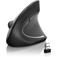 Souris sans Fil Optique Verticale CSL - Bluetooth + 2,4 Ghz Wireless Mouse - 2400 dpi - 5 Boutons - Ergonomique