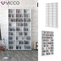 Vicco Étagère CD Jukebox, Blanc, 102 x 178 cm