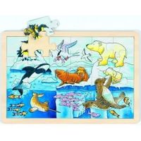 Puzzle en bois Animaux polaires - GOKI - Moins de 100 pièces - Pour enfant de 3 ans et plus