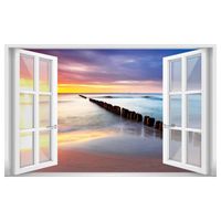 Affiche fenêtre Sunset Beach- 60x40cm - made in France