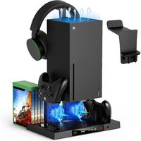 Xbox Series X Support Ventilateur de Refroidissement, Double Chargeur Manette Xbox avec Indicateur LED, Support de Casque - KENUOS