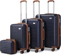 Kono Set de 4 Valises Rigide Trolley Bagages ABS Valise de Voyage (13/20/24/28cm) Cabine à Main Valise 4 roulettes et Serrure TSA
