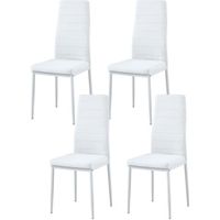 Lot de 4 chaises en polyuréthane - MADE4US - JUNE - Blanc - Contemporain - pieds en métal