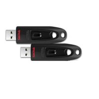 2PCS SanDisk 64 Go Ultra Clé USB 3.0 , jusqu'à 130 Mo/s Noir - (paquet de deux)