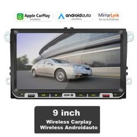Autoradio, 2 DIN 9 "Car Multimedia Central MP5 Player Apple Carplay Android Auto Bluetooth Auto Stéréo Audio pour VW