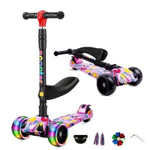 Trottinette pour enfants en gros, trottinette pliable pour enfants, trottinette pour enfants avec siège rotatif pour 2-5 ans