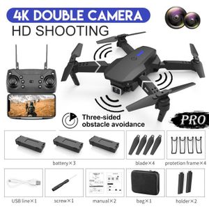 DRONE Pro 4K double noir 3B - Drone E88Pro RC 4K avec ca