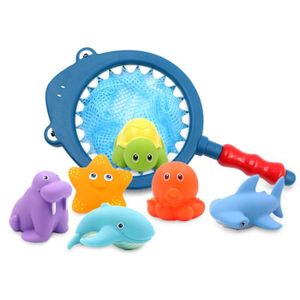 JOUET DE BAIN 7 PCS Jouet de Bain Bébé/Enfant,Tout-Petit Jouets Douche - Filet de Pêche, Animaux Flottants, Jouets Squirt pour Baignoire, Piscine 