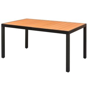 TABLE DE JARDIN  WON-Table de jardin Marron 150 x 90 x 74 cm Aluminium et WPC-7458883387771