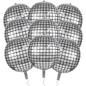 Objet Déco Globe Disco Boule à Facettes Argent D. 20 X H 30 Cm