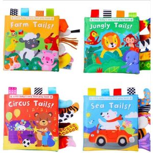 Livres souples pour bébé, livre sensoriel en tissu avec motifs d'animaux,  tail cloth livre jouets éducatifs activités Montessori pour bébés de 0 à 18  mois : : Bébé et Puériculture