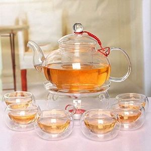 Cosy YcY Théière en verre borosilicate, avec infuseur à thé, théière ou  cafetière en verre résistant à la chaleur, peut être utilisée sur la  gazinière : : Cuisine et Maison