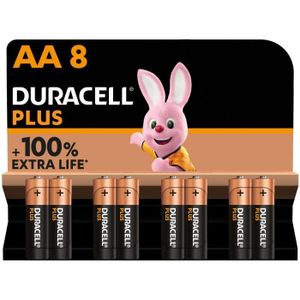 PILES Duracell Plus Piles alcalines AA, 1,5V LR6 MN1500, paquet de 8