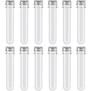 8 Pièces Tubes à Essai avec Couvercles 10 ml Tubes à Essai en Plastique avec Bouchons en Liège 3,94 x 0,59 Pouces Tubes à Essai de Stockage d'Étanchéité Transparents Petit Tube en Plastique 